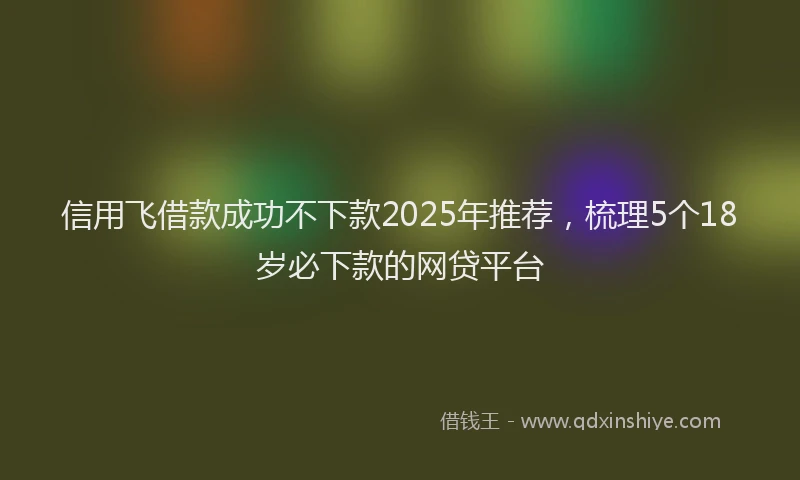 信用飞借款成功不下款2025年推荐，梳理5个18岁必下款的网贷平台