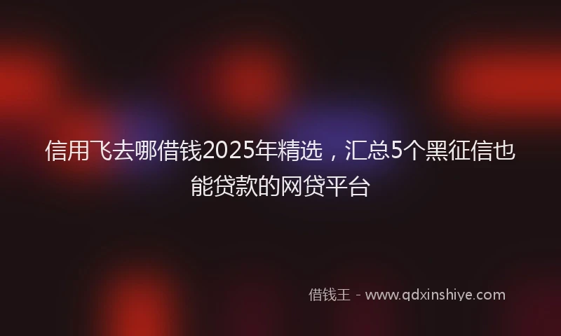 信用飞去哪借钱2025年精选，汇总5个黑征信也能贷款的网贷平台