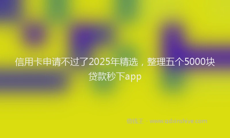 信用卡申请不过了2025年精选，整理五个5000块贷款秒下app