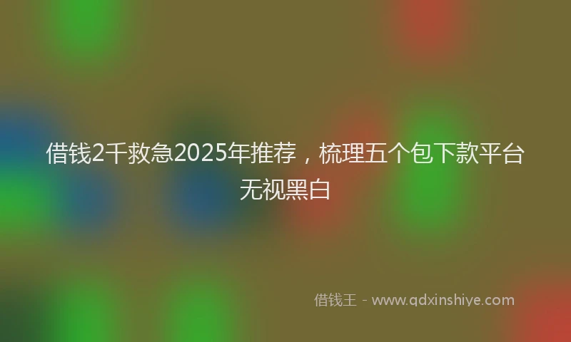 借钱2千救急2025年推荐，梳理五个包下款平台无视黑白