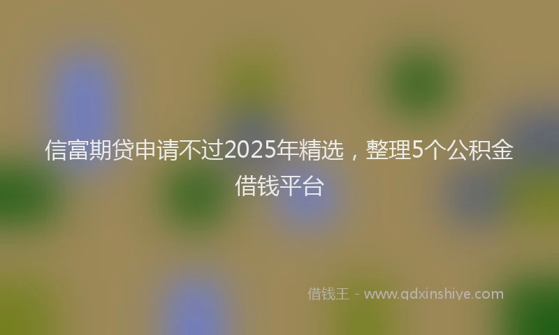 信富期贷申请不过2025年精选，整理5个公积金借钱平台