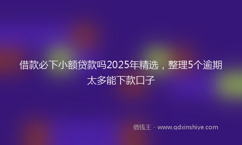 借款必下小额贷款吗2025年精选，整理5个逾期太多能下款口子