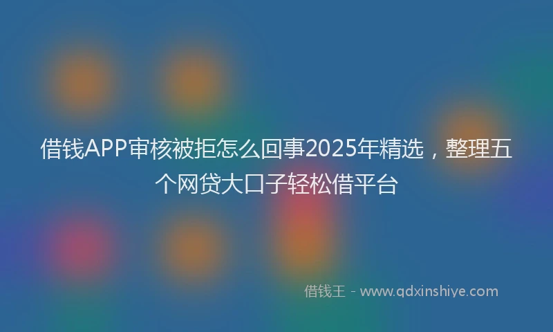 借钱APP审核被拒怎么回事2025年精选，整理五个网贷大口子轻松借平台