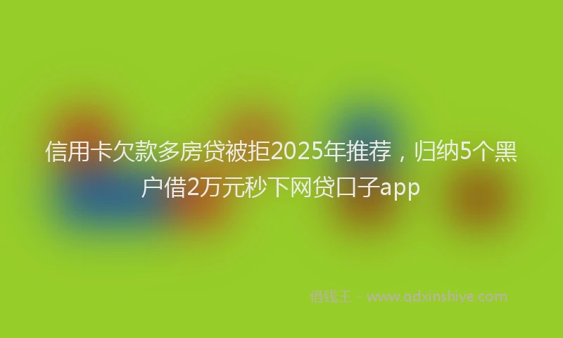 信用卡欠款多房贷被拒2025年推荐，归纳5个黑户借2万元秒下网贷口子app