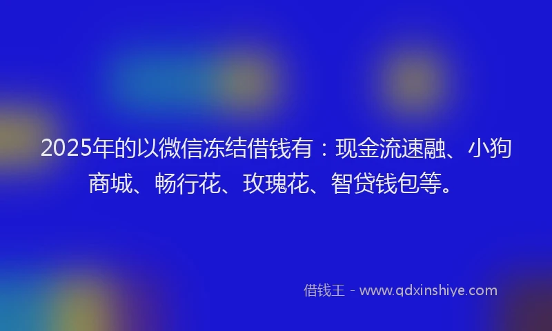2025年的以微信冻结借钱有：现金流速融、小狗商城、畅行花、玫瑰花、智贷钱包等。