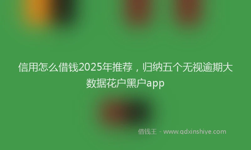 信用怎么借钱2025年推荐，归纳五个无视逾期大数据花户黑户app