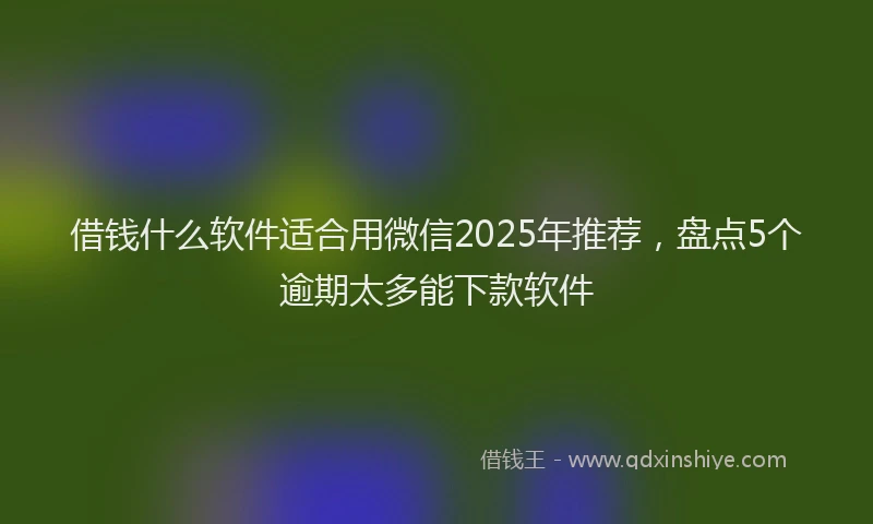 借钱什么软件适合用微信2025年推荐，盘点5个逾期太多能下款软件