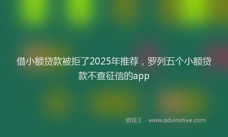 借小额贷款被拒了2025年推荐，罗列五个小额贷款不查征信的app