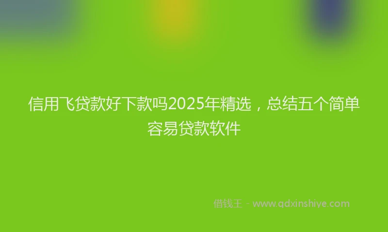 信用飞贷款好下款吗2025年精选，总结五个简单容易贷款软件