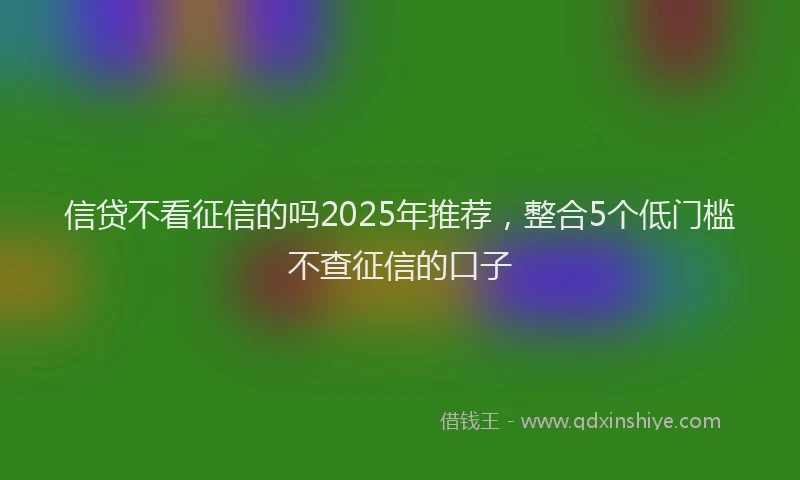 信贷不看征信的吗2025年推荐，整合5个低门槛不查征信的口子