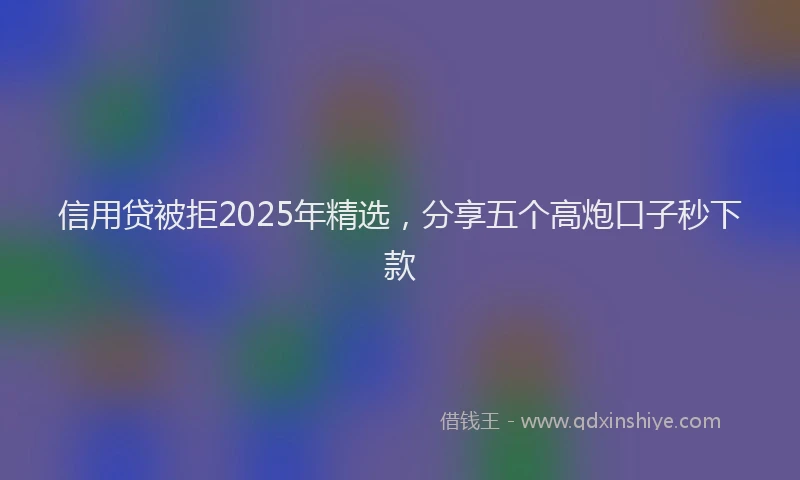 信用贷被拒2025年精选，分享五个高炮口子秒下款