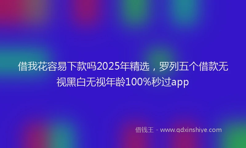 借我花容易下款吗2025年精选，罗列五个借款无视黑白无视年龄100%秒过app