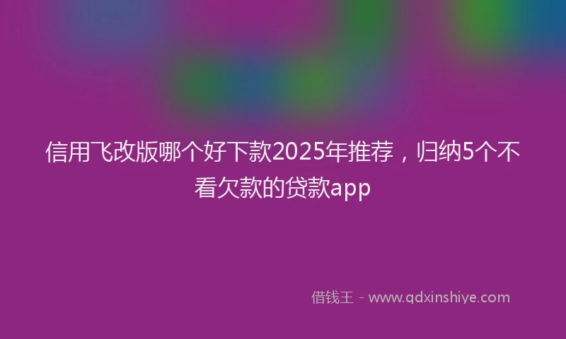 信用飞改版哪个好下款2025年推荐，归纳5个不看欠款的贷款app
