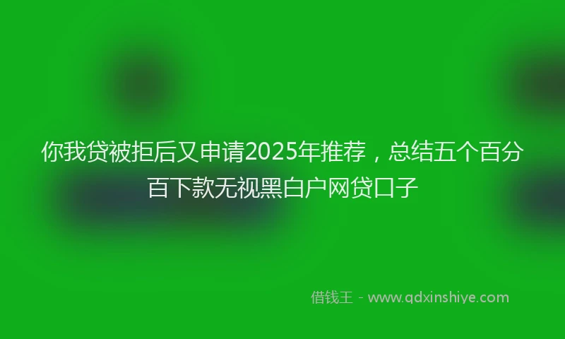 你我贷被拒后又申请2025年推荐，总结五个百分百下款无视黑白户网贷口子