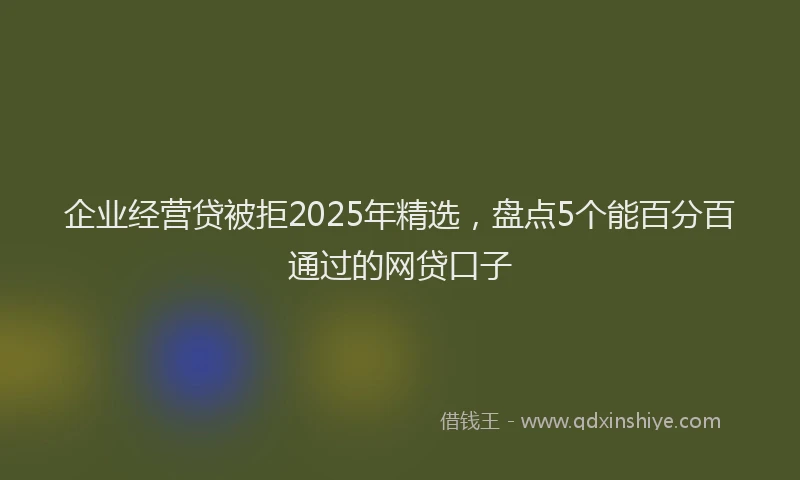企业经营贷被拒2025年精选，盘点5个能百分百通过的网贷口子
