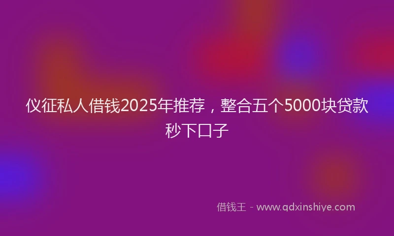 仪征私人借钱2025年推荐，整合五个5000块贷款秒下口子