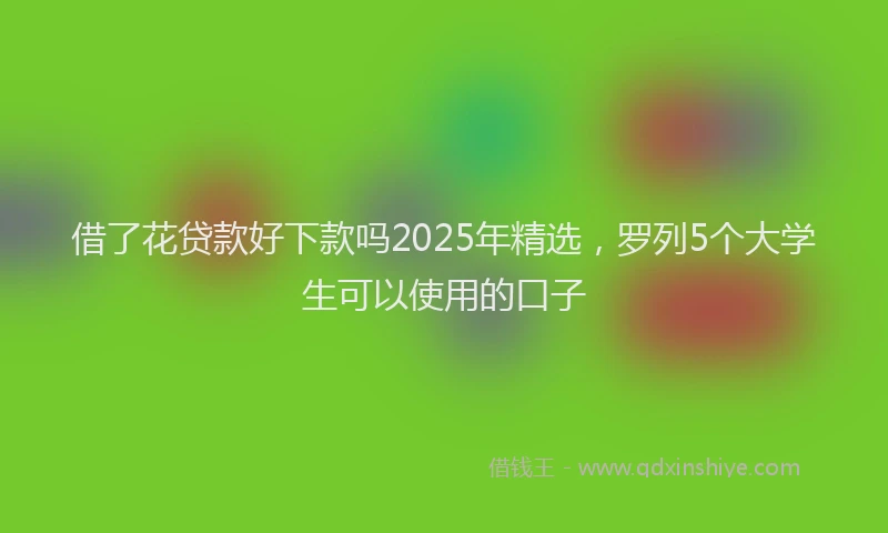 借了花贷款好下款吗2025年精选，罗列5个大学生可以使用的口子