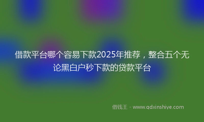 借款平台哪个容易下款2025年推荐，整合五个无论黑白户秒下款的贷款平台