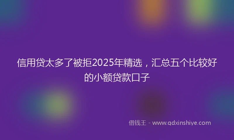 信用贷太多了被拒2025年精选，汇总五个比较好的小额贷款口子
