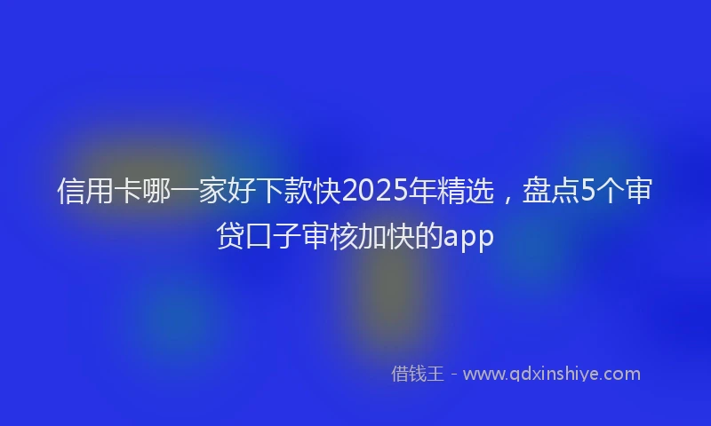 信用卡哪一家好下款快2025年精选，盘点5个审贷口子审核加快的app