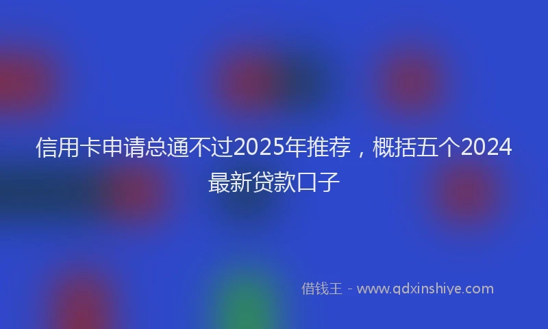 信用卡申请总通不过2025年推荐，概括五个2024最新贷款口子