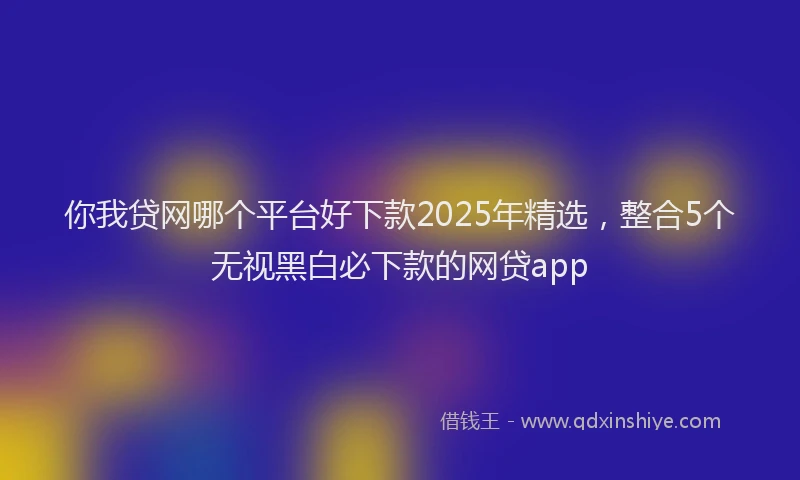 你我贷网哪个平台好下款2025年精选，整合5个无视黑白必下款的网贷app