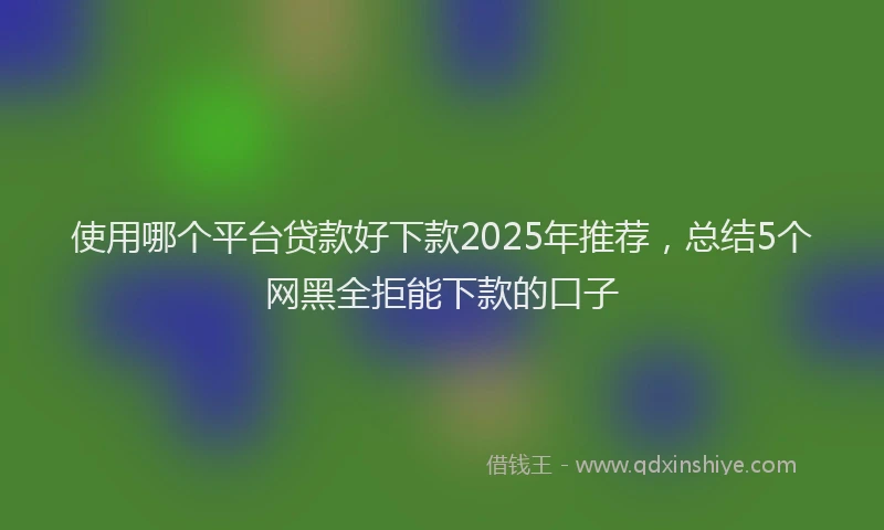 使用哪个平台贷款好下款2025年推荐，总结5个网黑全拒能下款的口子