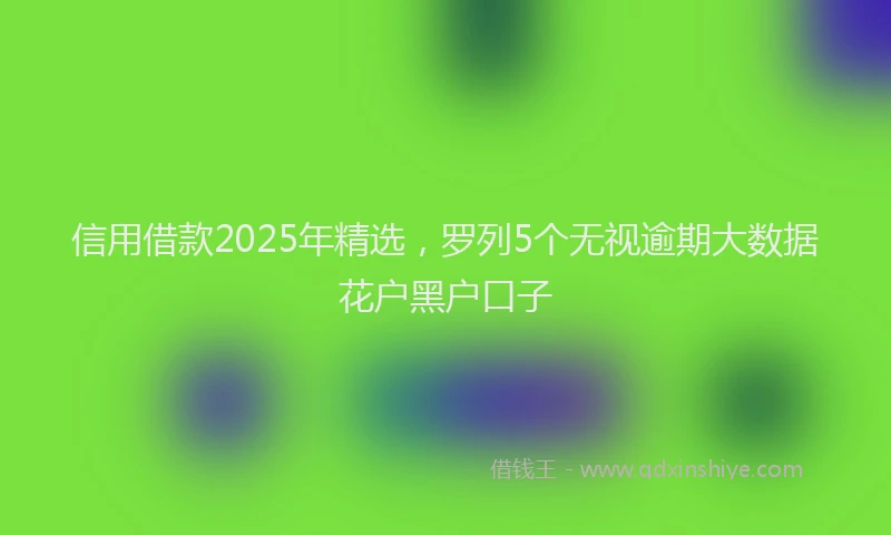 信用借款2025年精选，罗列5个无视逾期大数据花户黑户口子
