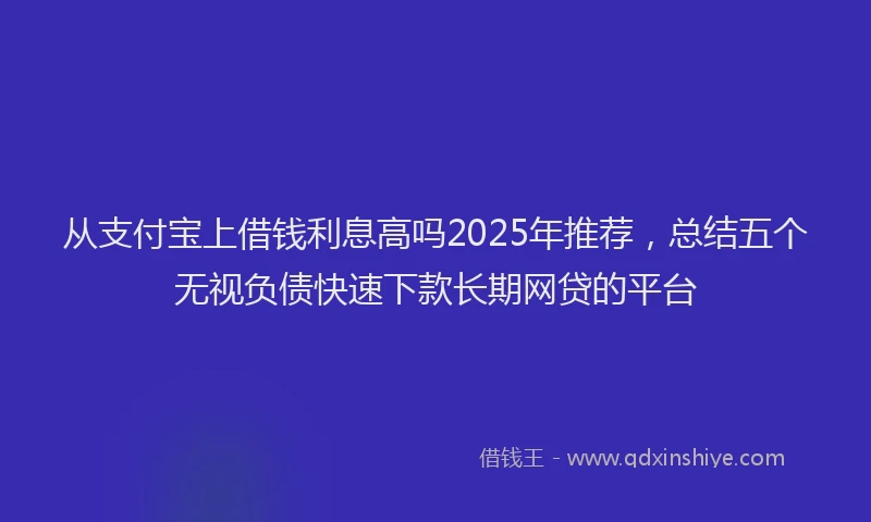 从支付宝上借钱利息高吗2025年推荐，总结五个无视负债快速下款长期网贷的平台