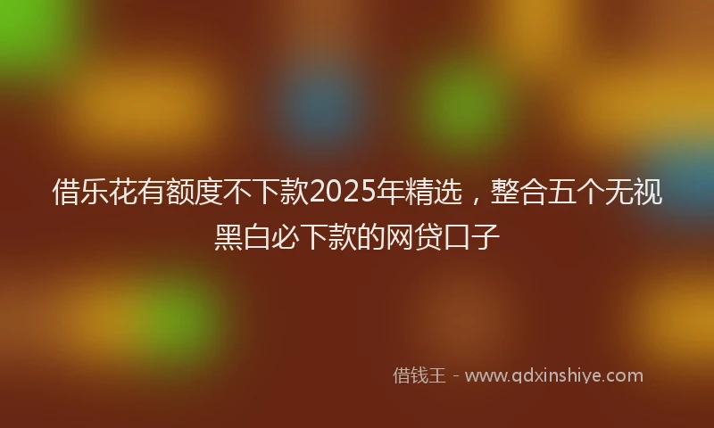 借乐花有额度不下款2025年精选，整合五个无视黑白必下款的网贷口子