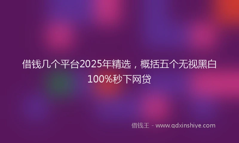 借钱几个平台2025年精选，概括五个无视黑白100%秒下网贷