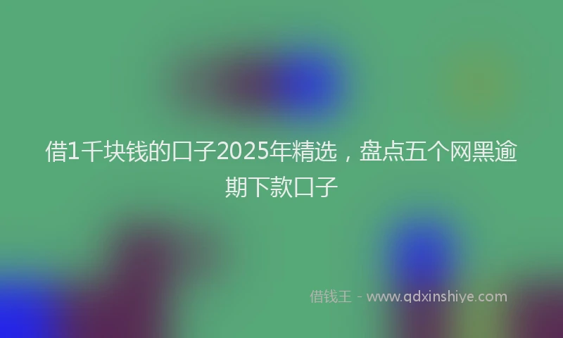 借1千块钱的口子2025年精选，盘点五个网黑逾期下款口子
