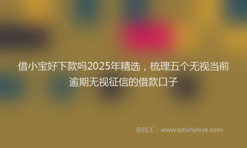 借小宝好下款吗2025年精选，梳理五个无视当前逾期无视征信的借款口子