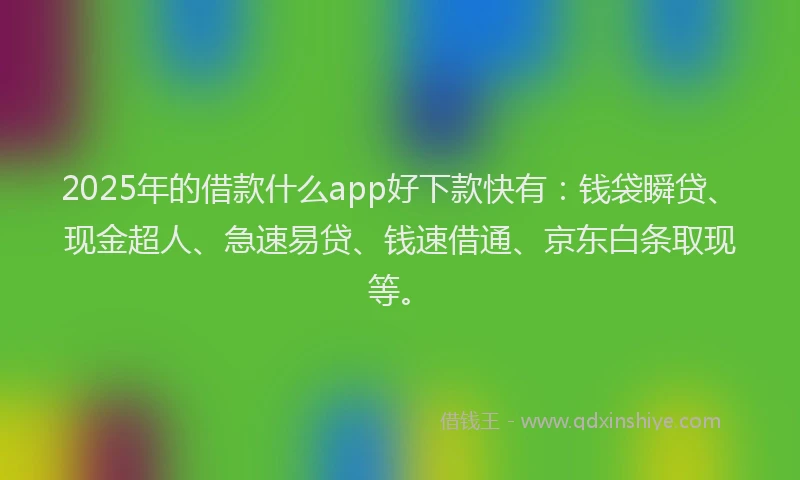 2025年的借款什么app好下款快有：钱袋瞬贷、现金超人、急速易贷、钱速借通、京东白条取现等。