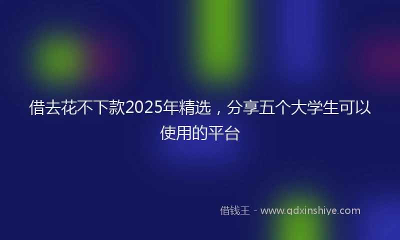 借去花不下款2025年精选，分享五个大学生可以使用的平台