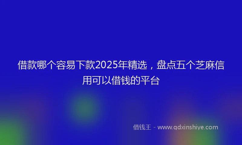 借款哪个容易下款2025年精选，盘点五个芝麻信用可以借钱的平台
