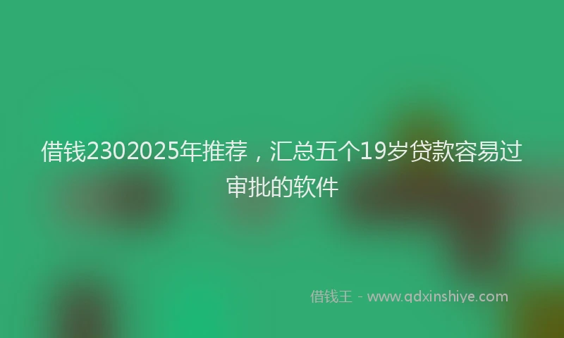 借钱2302025年推荐，汇总五个19岁贷款容易过审批的软件