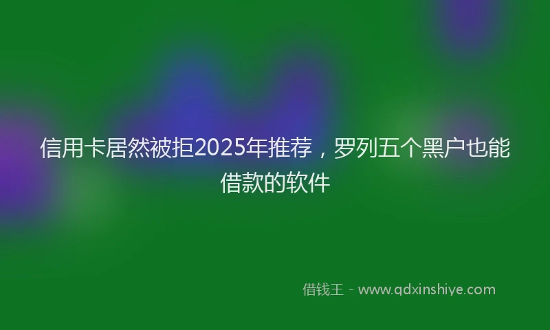 信用卡居然被拒2025年推荐，罗列五个黑户也能借款的软件