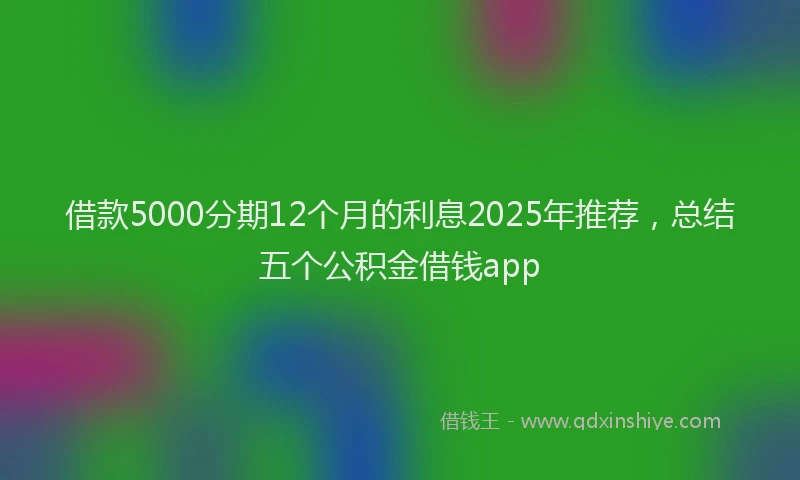 借款5000分期12个月的利息2025年推荐，总结五个公积金借钱app