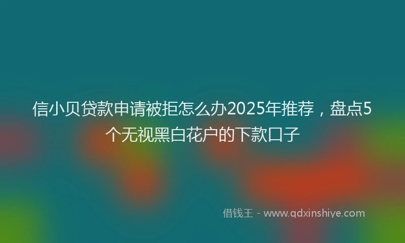信小贝贷款申请被拒怎么办2025年推荐，盘点5个无视黑白花户的下款口子