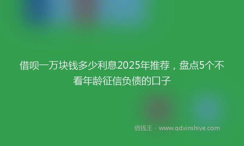 借呗一万块钱多少利息2025年推荐，盘点5个不看年龄征信负债的口子