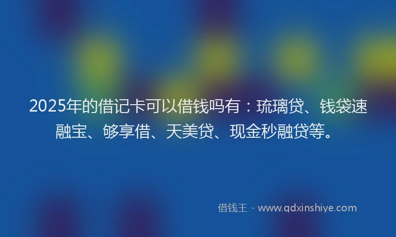 2025年的借记卡可以借钱吗有：琉璃贷、钱袋速融宝、够享借、天美贷、现金秒融贷等。