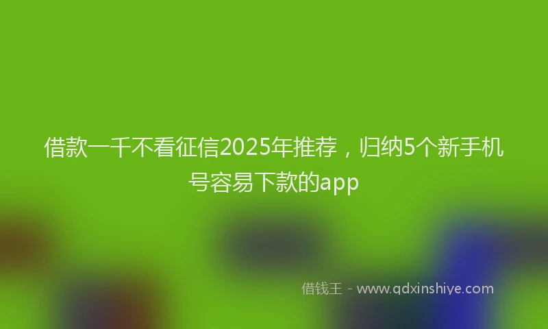 借款一千不看征信2025年推荐，归纳5个新手机号容易下款的app