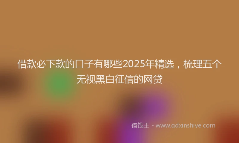 借款必下款的口子有哪些2025年精选，梳理五个无视黑白征信的网贷