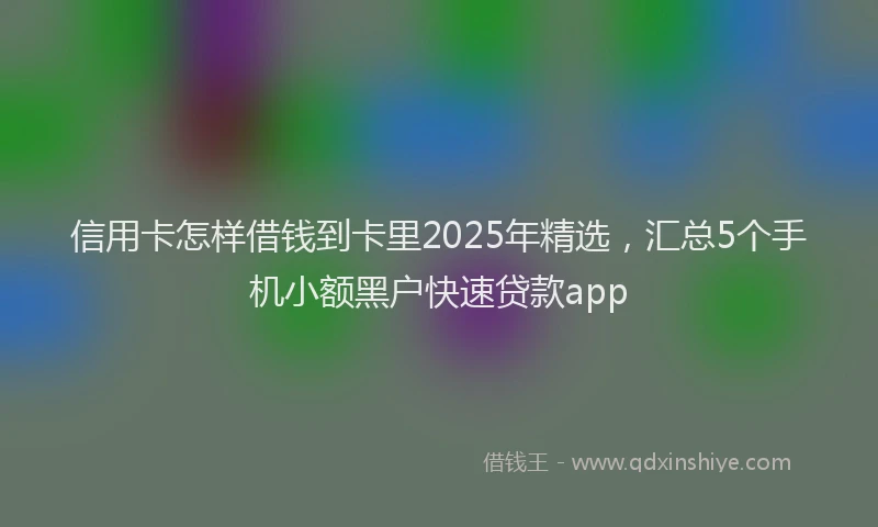 信用卡怎样借钱到卡里2025年精选，汇总5个手机小额黑户快速贷款app