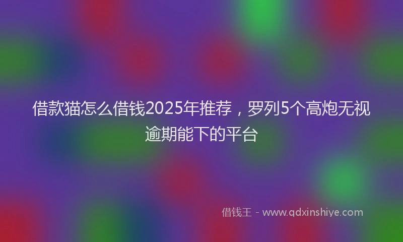 借款猫怎么借钱2025年推荐，罗列5个高炮无视逾期能下的平台