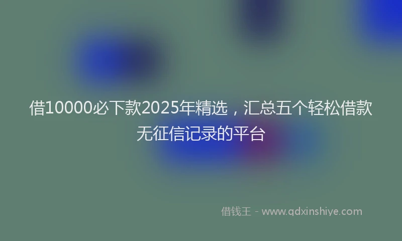借10000必下款2025年精选，汇总五个轻松借款无征信记录的平台