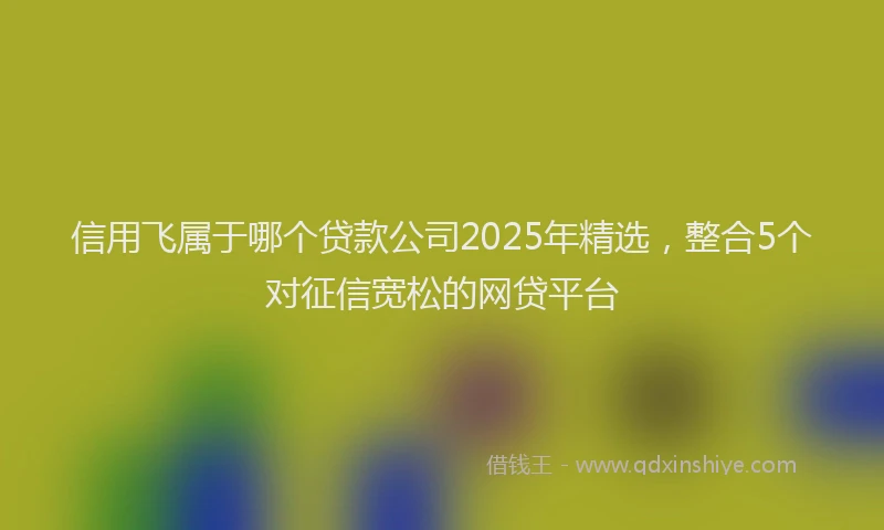 信用飞属于哪个贷款公司2025年精选，整合5个对征信宽松的网贷平台