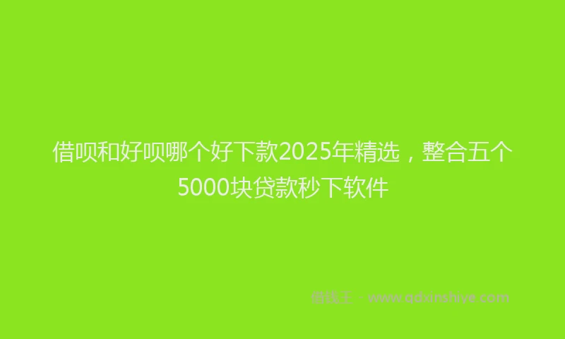 借呗和好呗哪个好下款2025年精选，整合五个5000块贷款秒下软件