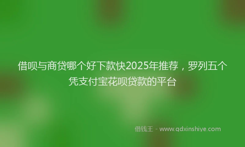 借呗与商贷哪个好下款快2025年推荐，罗列五个凭支付宝花呗贷款的平台
